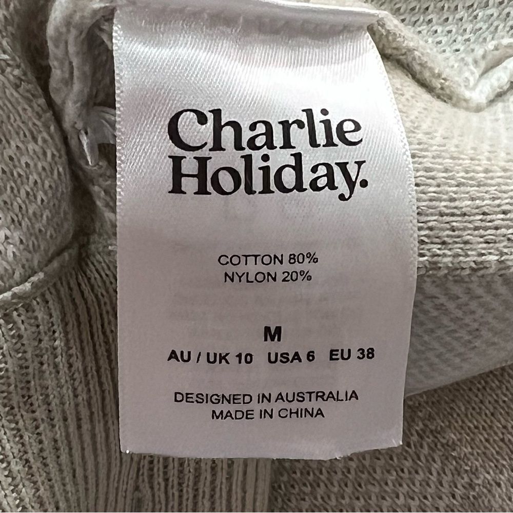 Charlie Holiday Grid Avalon Skirt tan and cream sweater skirt NWT - Picture 10 of 14